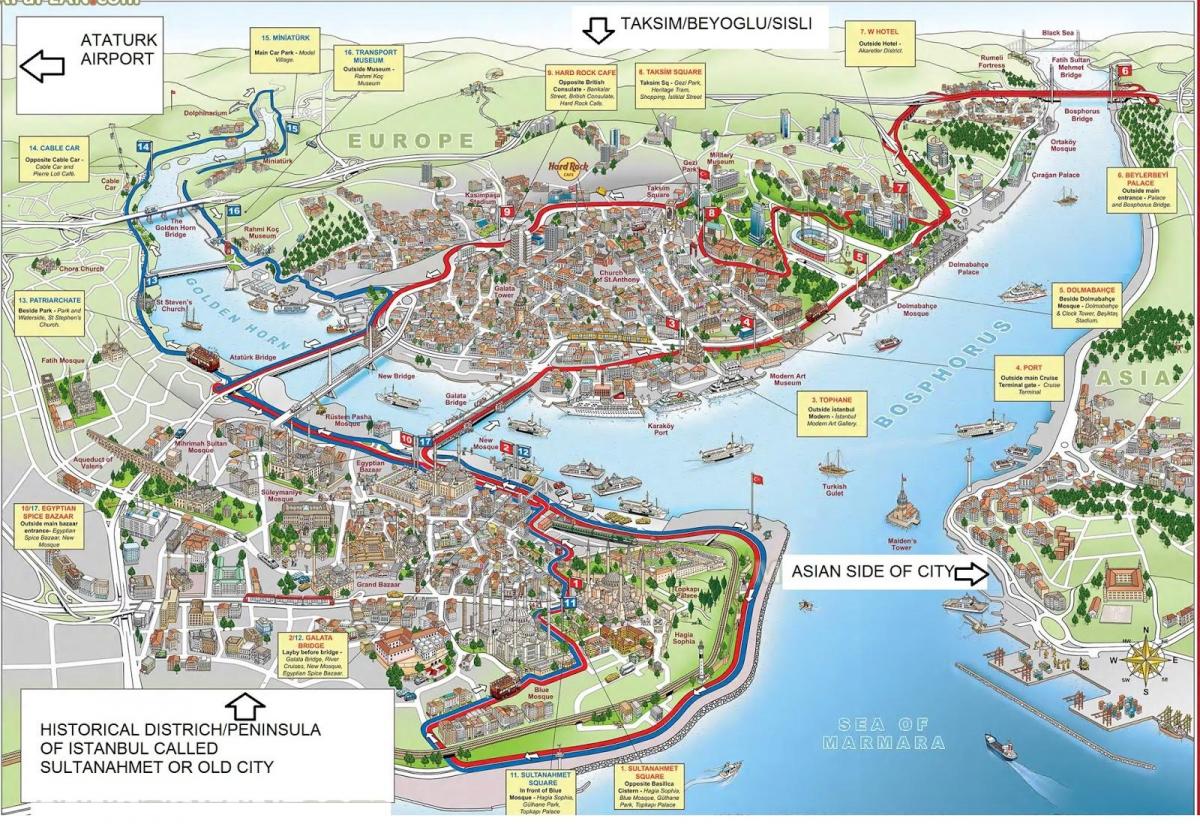 Karte von istanbul in 3d 