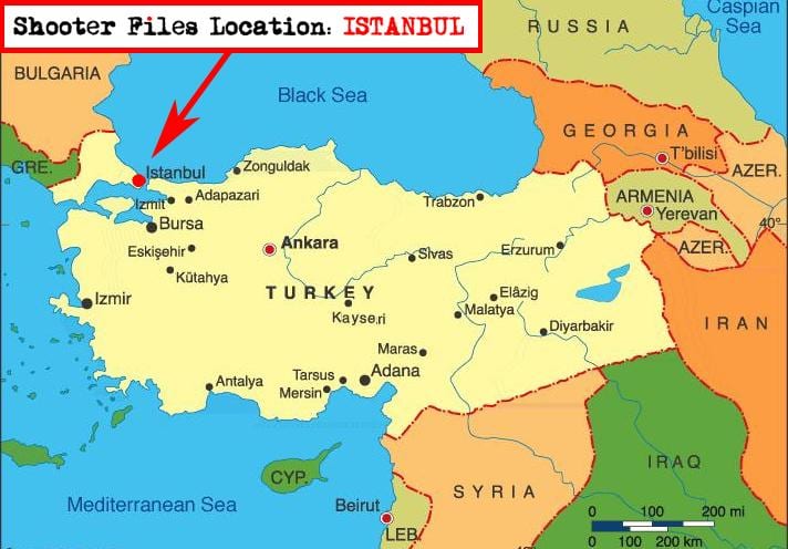 Karte von istanbul und den umliegenden Ländern
