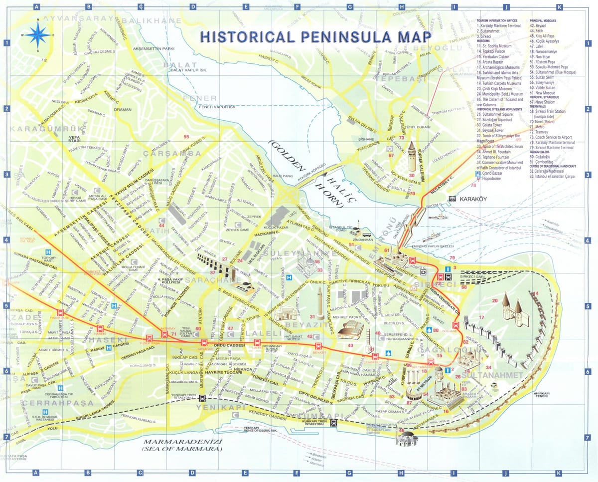 istanbul sightseeing-map
