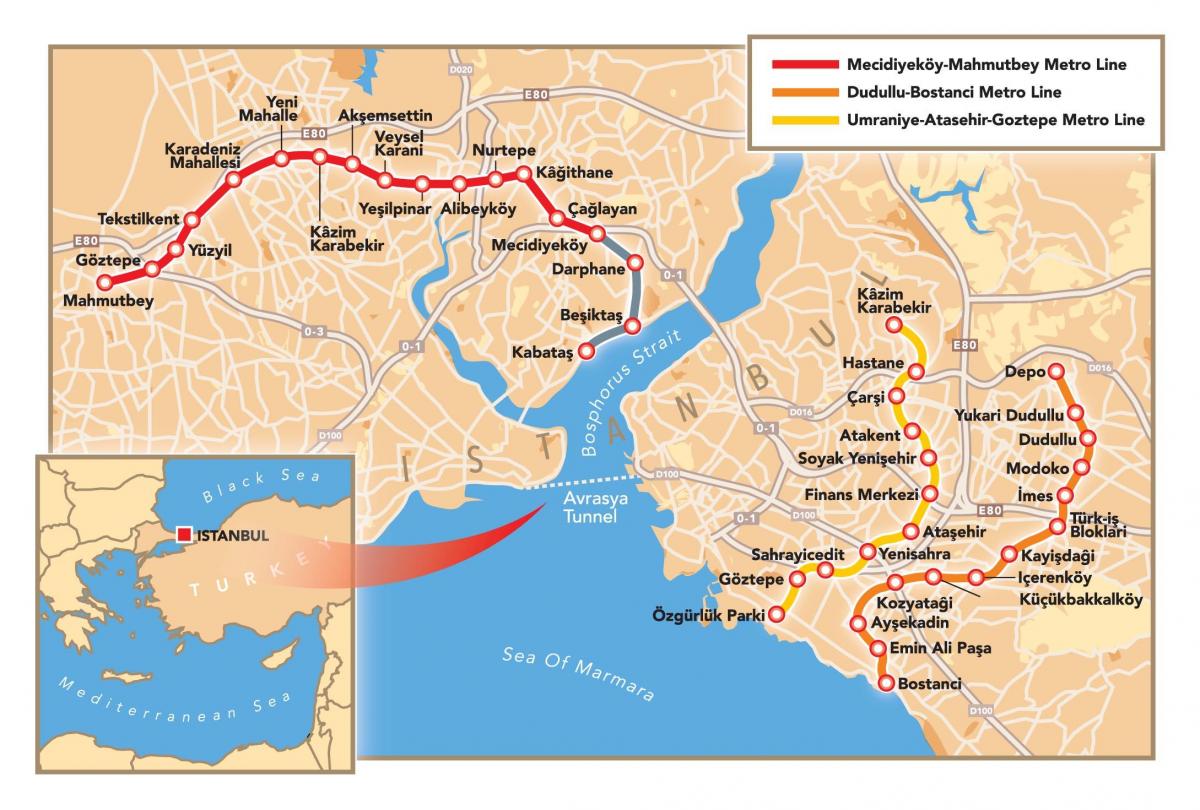 Karte von istanbul tunnel