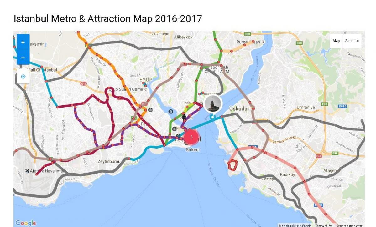 Istanbul U-Bahn-Karte 2016 - U-Bahn-Karte istanbul 2016 (Türkei)