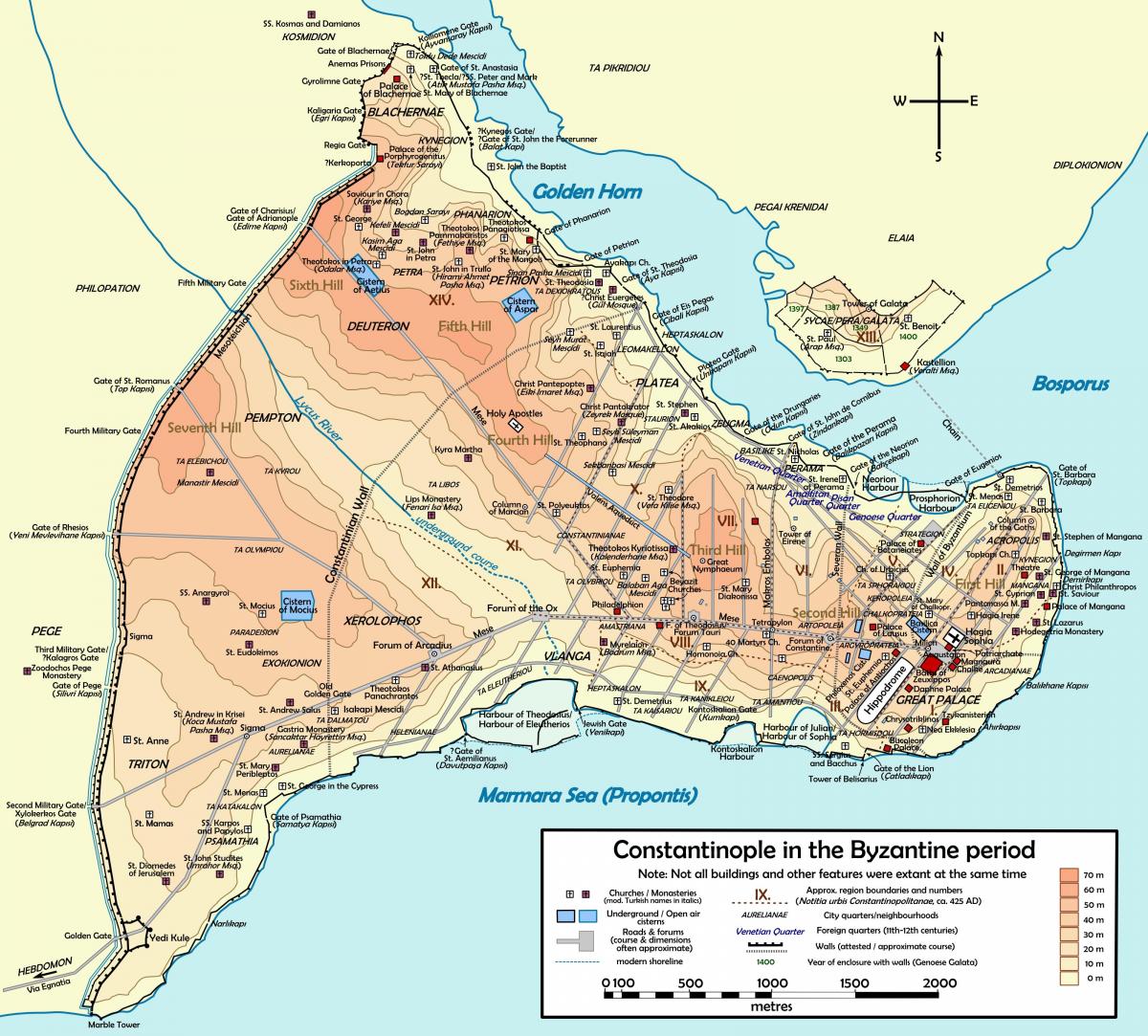 Konstantinopel in der Karte