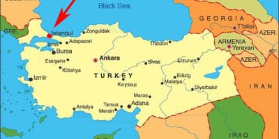 Karte von istanbul und den umliegenden Ländern