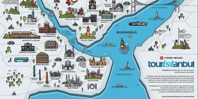 Istanbul sightseeing-map